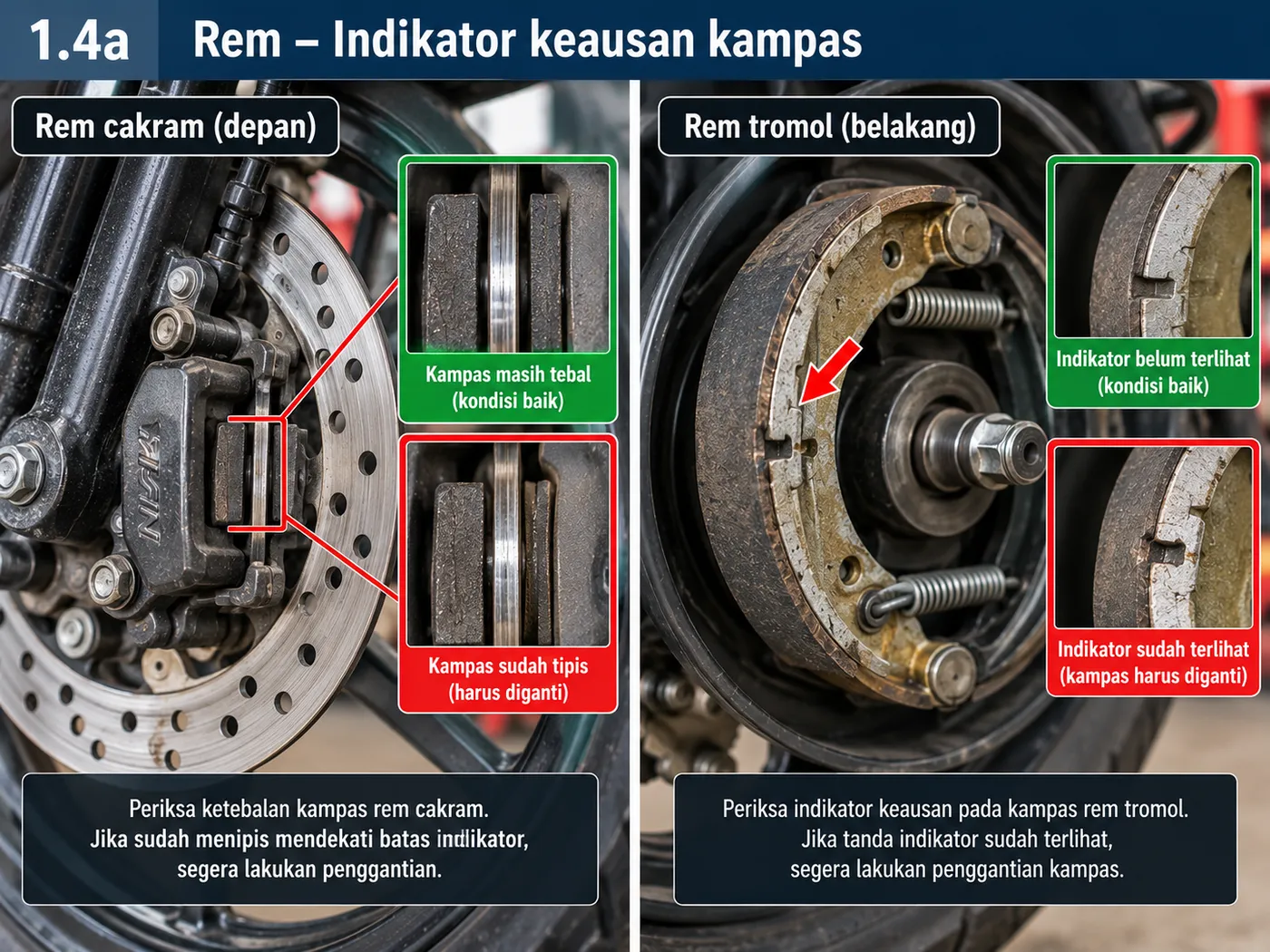 indikator keausan kampas